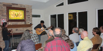Morwenna and Jay and crowd