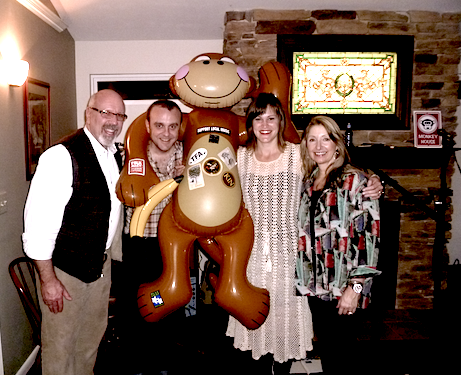 with hosts and monkey